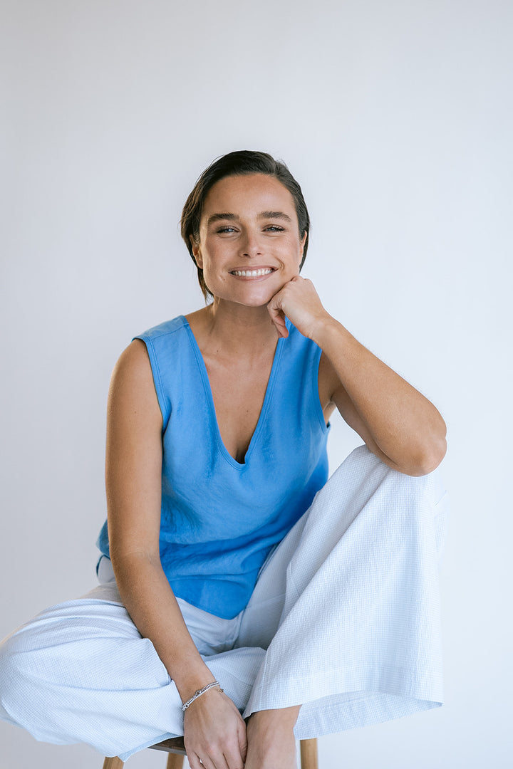 Marcel Top Brilliant Azul