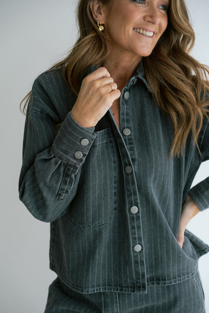 Maria Blouse Grey Denim