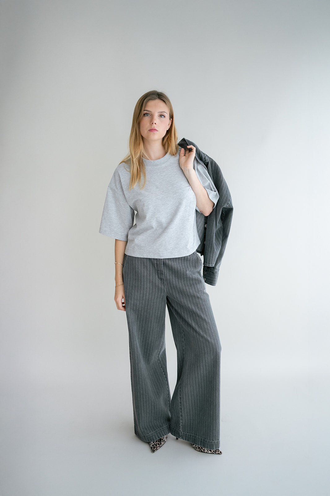 Maria Blouse Grey Denim