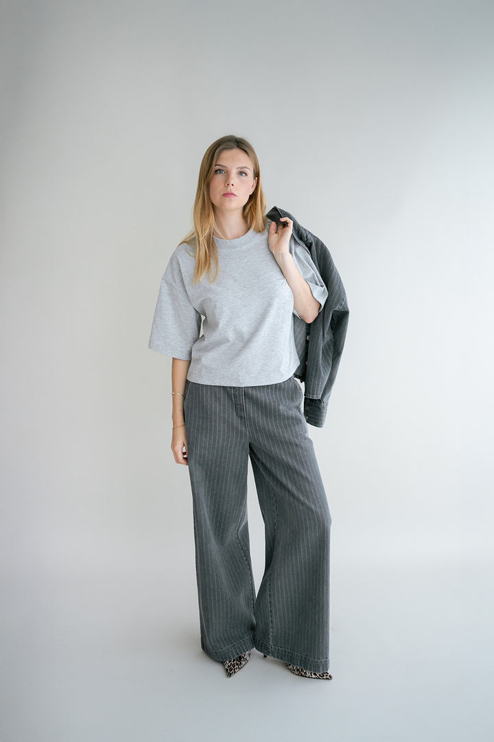 Maria Blouse Grey Denim