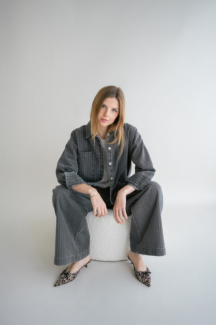 Maria Blouse Grey Denim