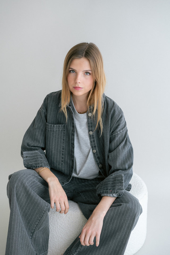 Maria Blouse Grey Denim