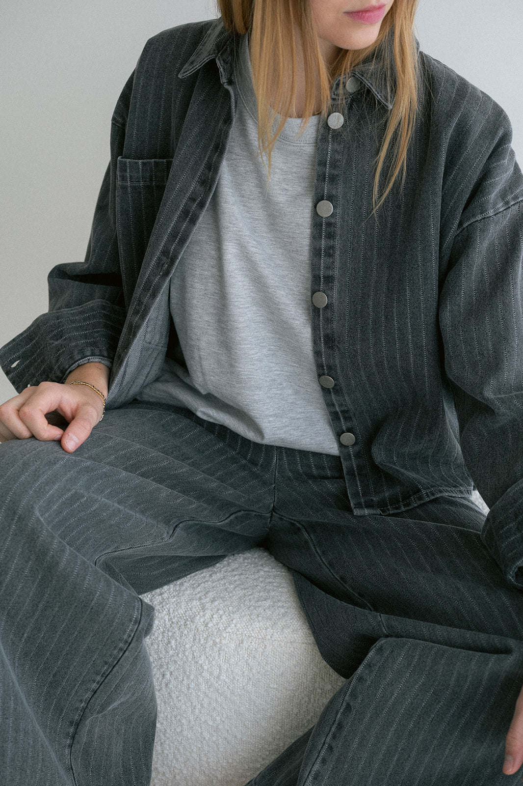 Maria Blouse Grey Denim