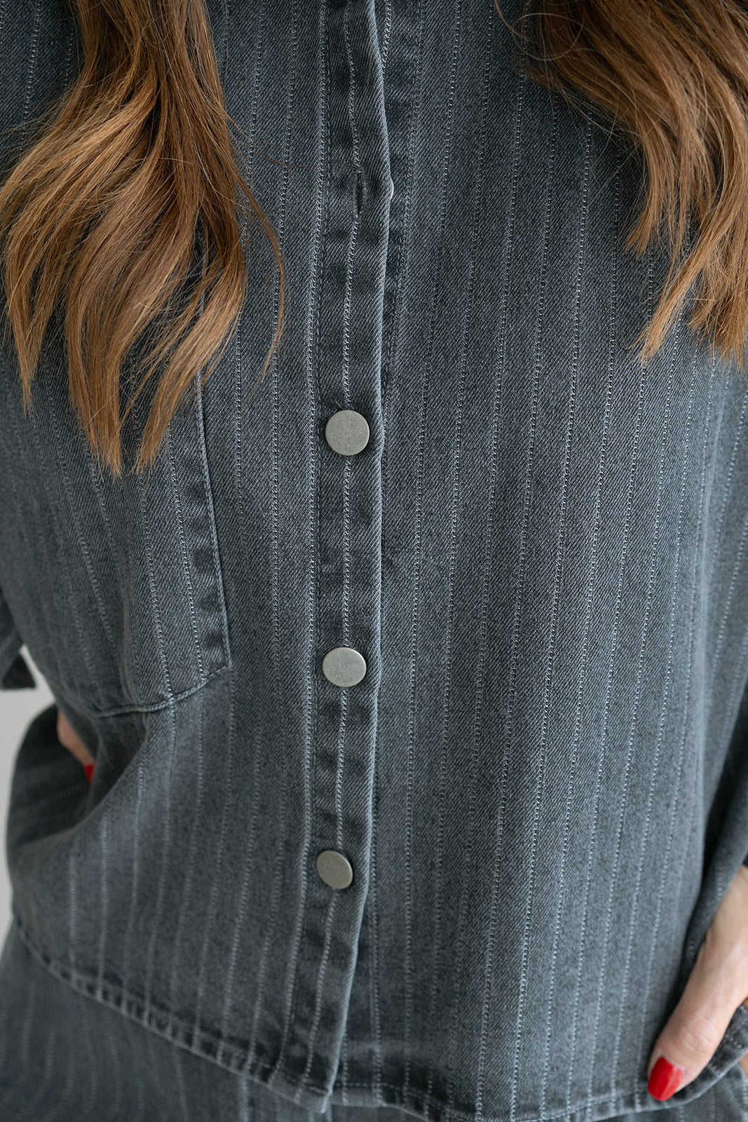 Maria Blouse Grey Denim