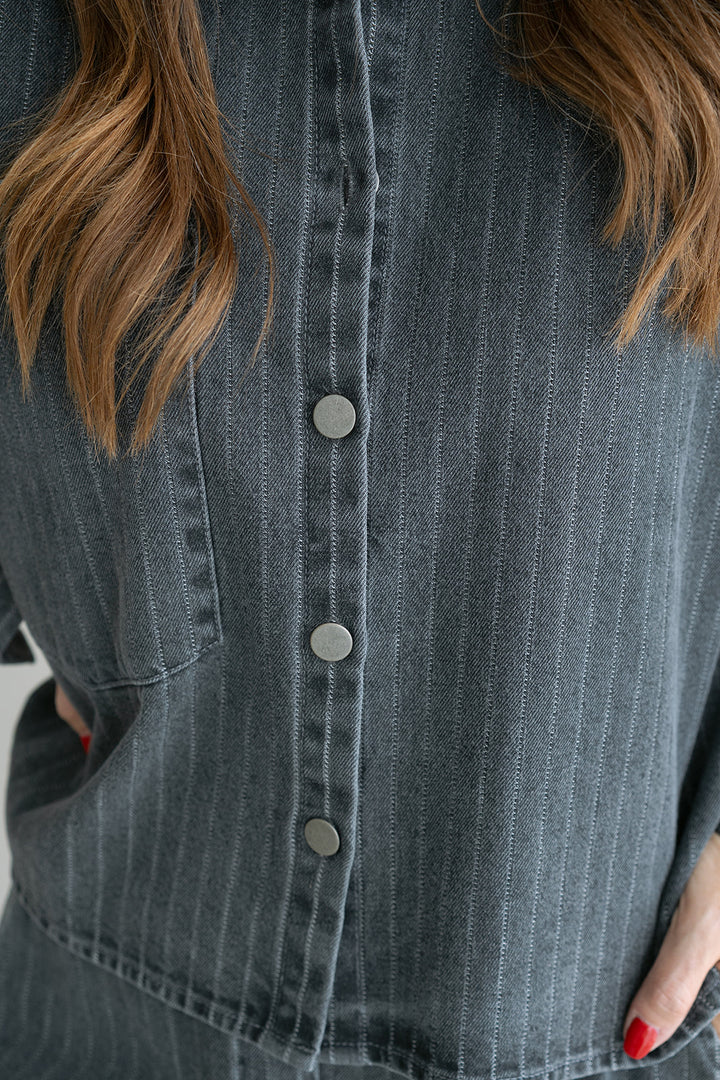 Maria Blouse Grey Denim