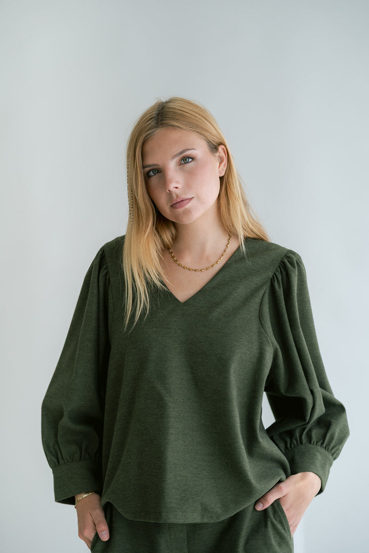 Maud Blouse Solid Green