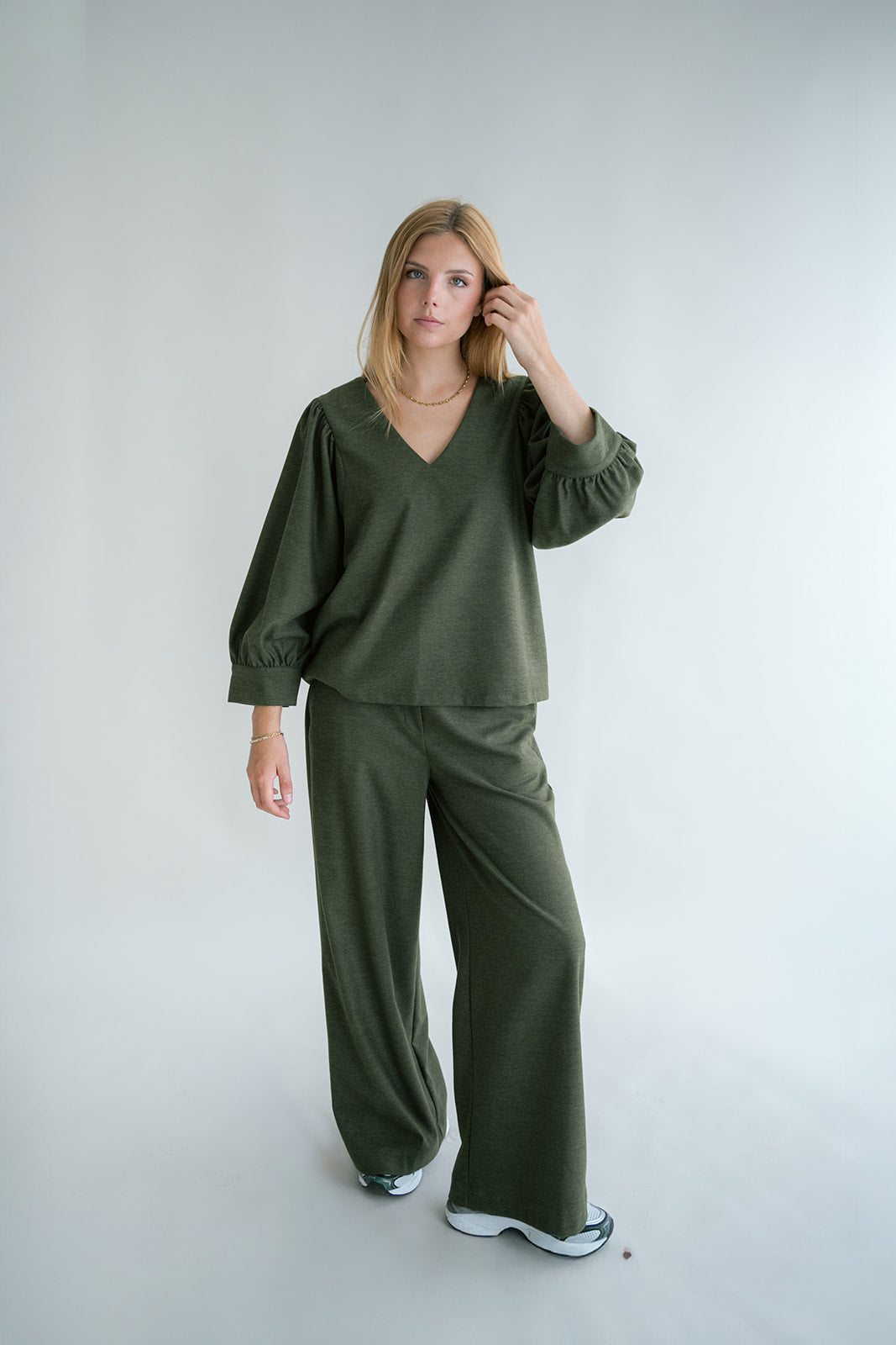 Maud Blouse Solid Green