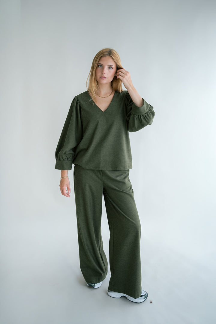 Maud Blouse Solid Green