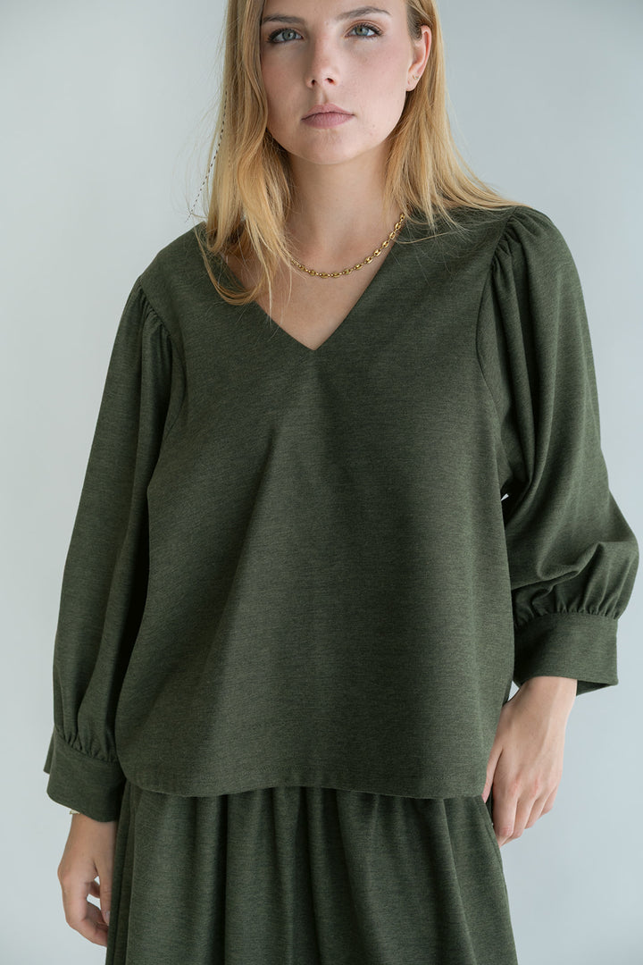Maud Blouse Solid Green