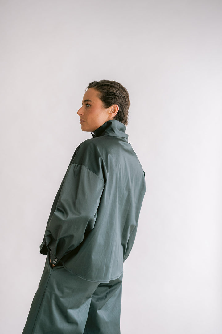 Max Blouse Satin Sage Green