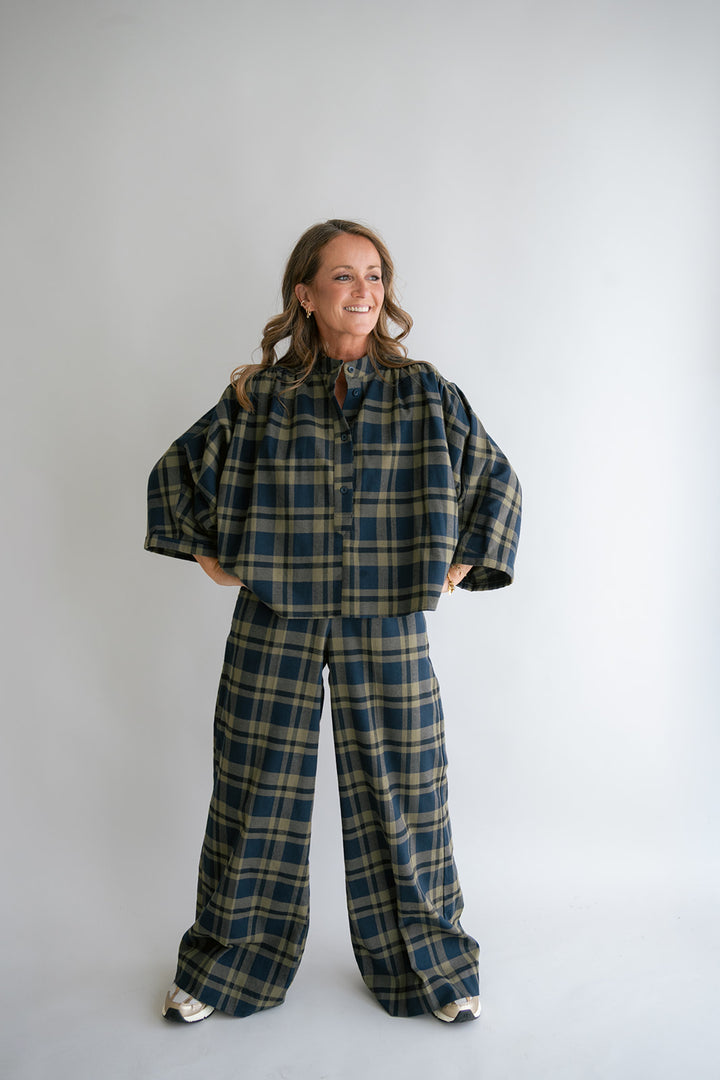Maya Blouse Big Green Check