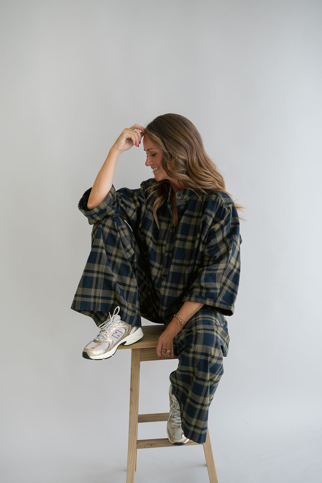 Maya Blouse Big Green Check