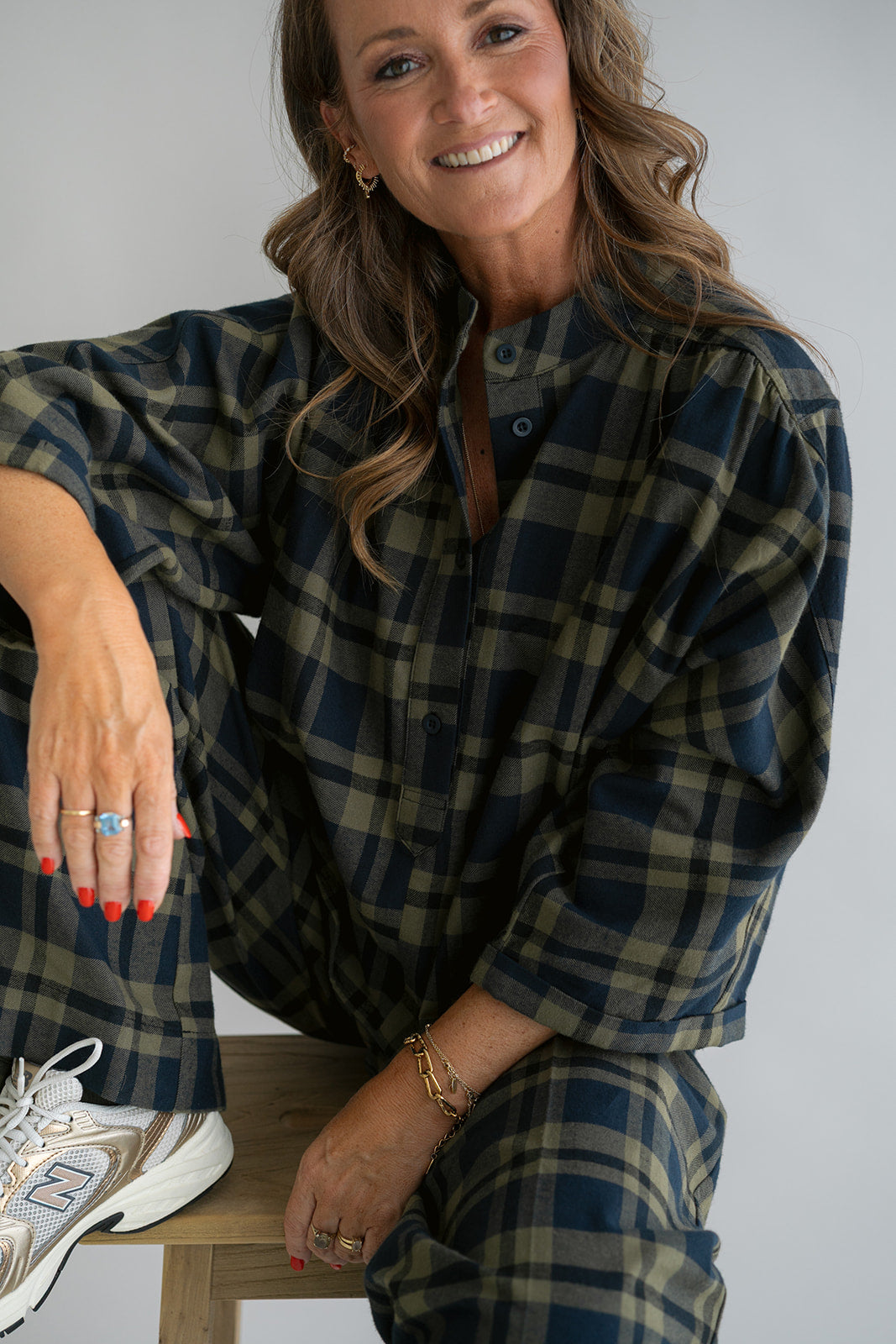 Maya Blouse Big Green Check