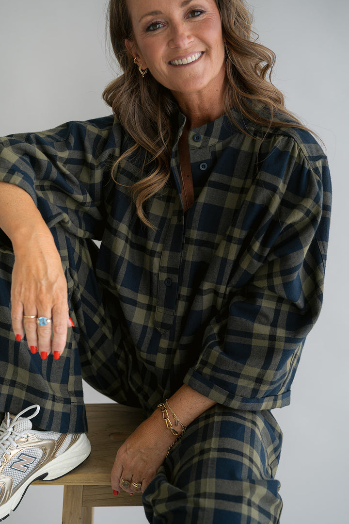 Maya Blouse Big Green Check