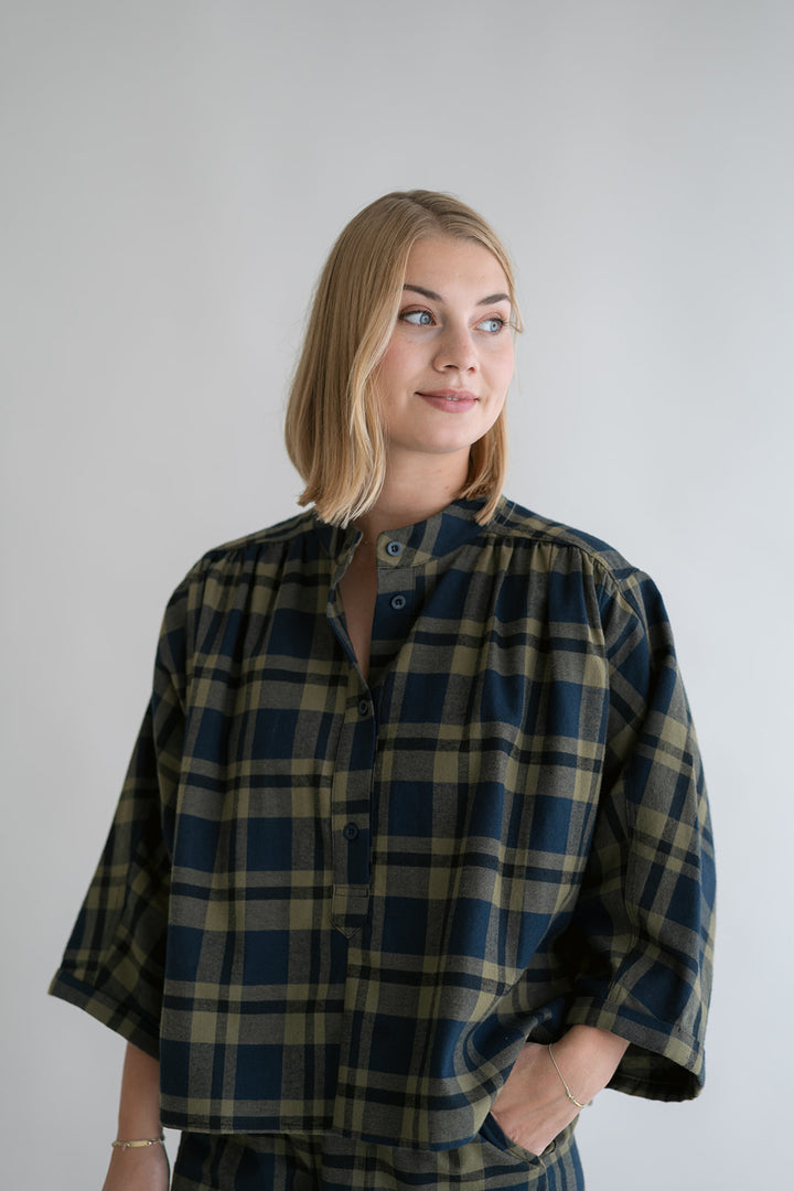 Maya Blouse Big Green Check