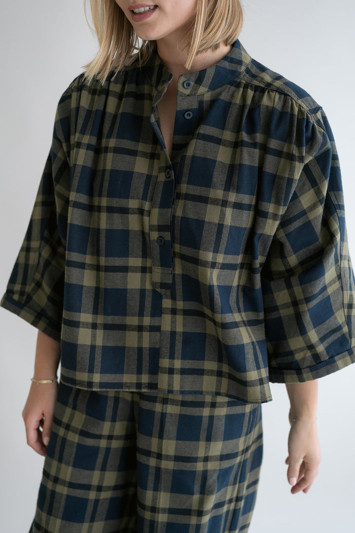 Maya Blouse Big Green Check