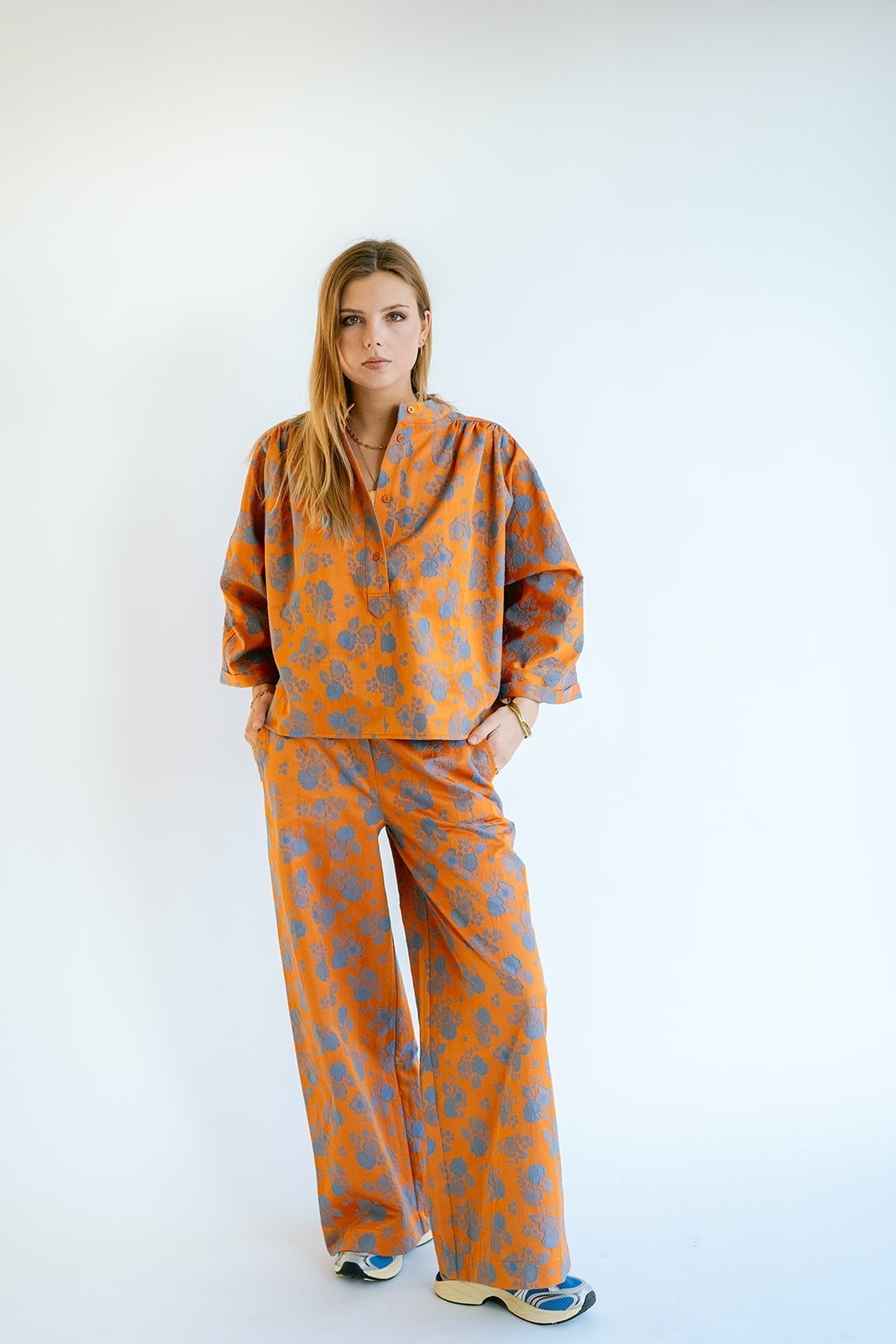 Maya Blouse Orange Flower