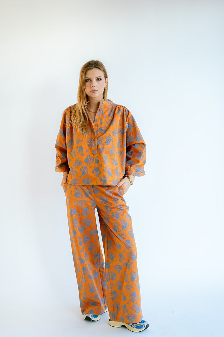Maya Blouse Orange Flower