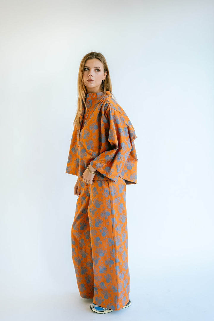 Maya Blouse Orange Flower