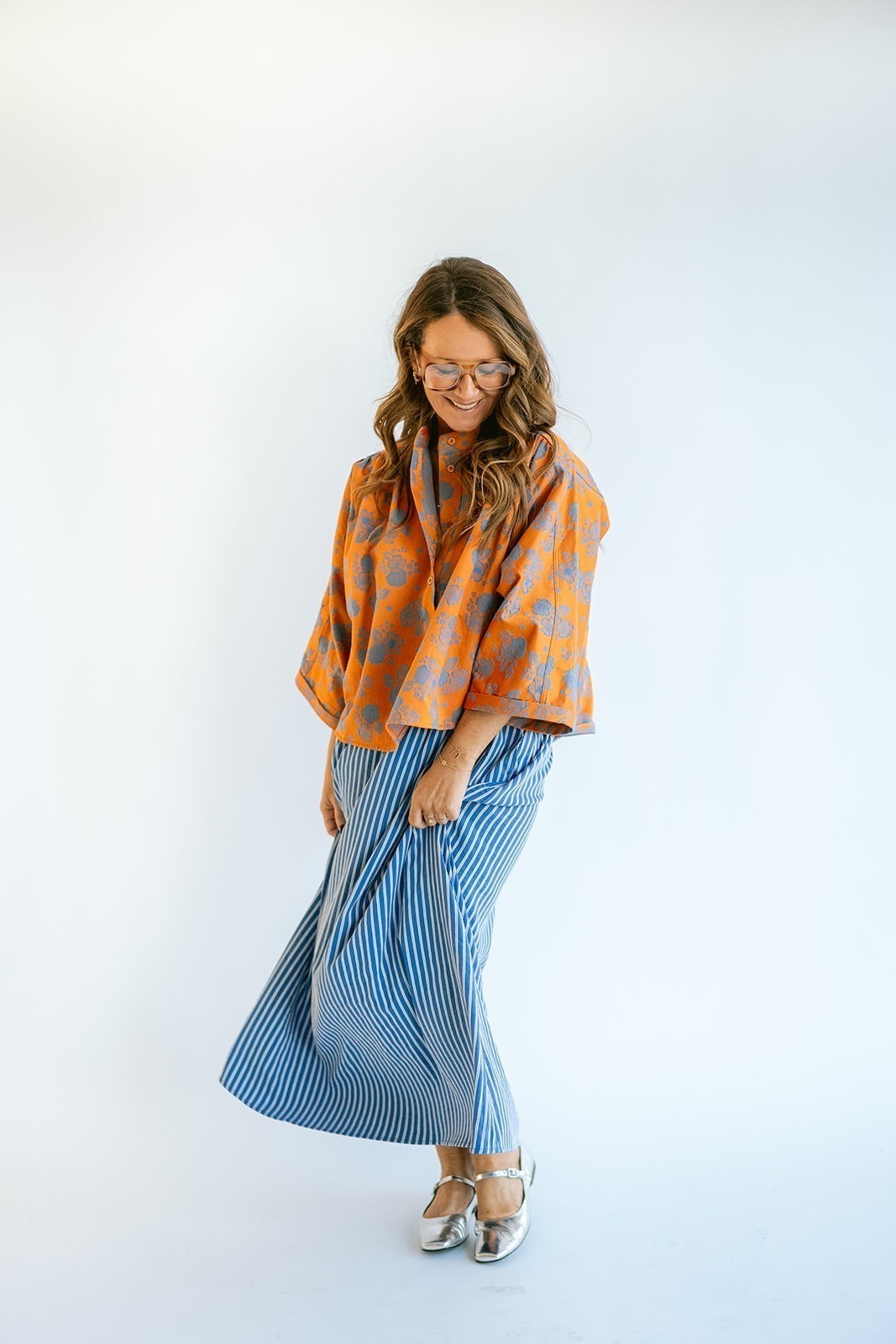 Maya Blouse Orange Flower