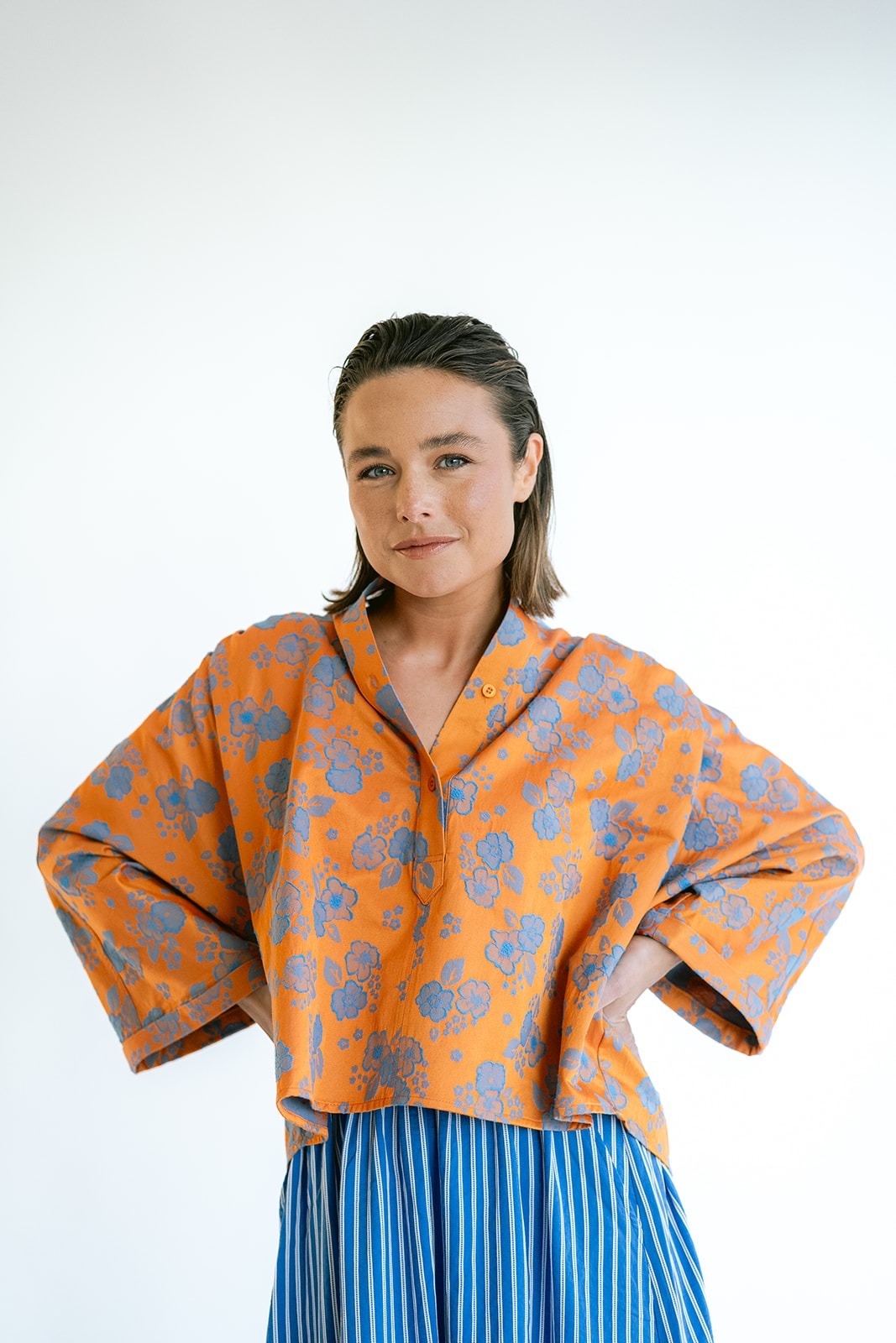 Maya Blouse Orange Flower