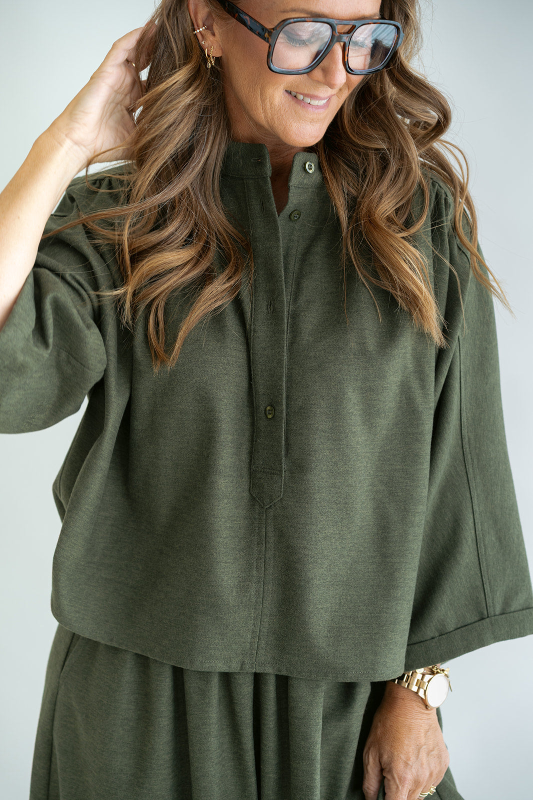 Maya Blouse Solid Green