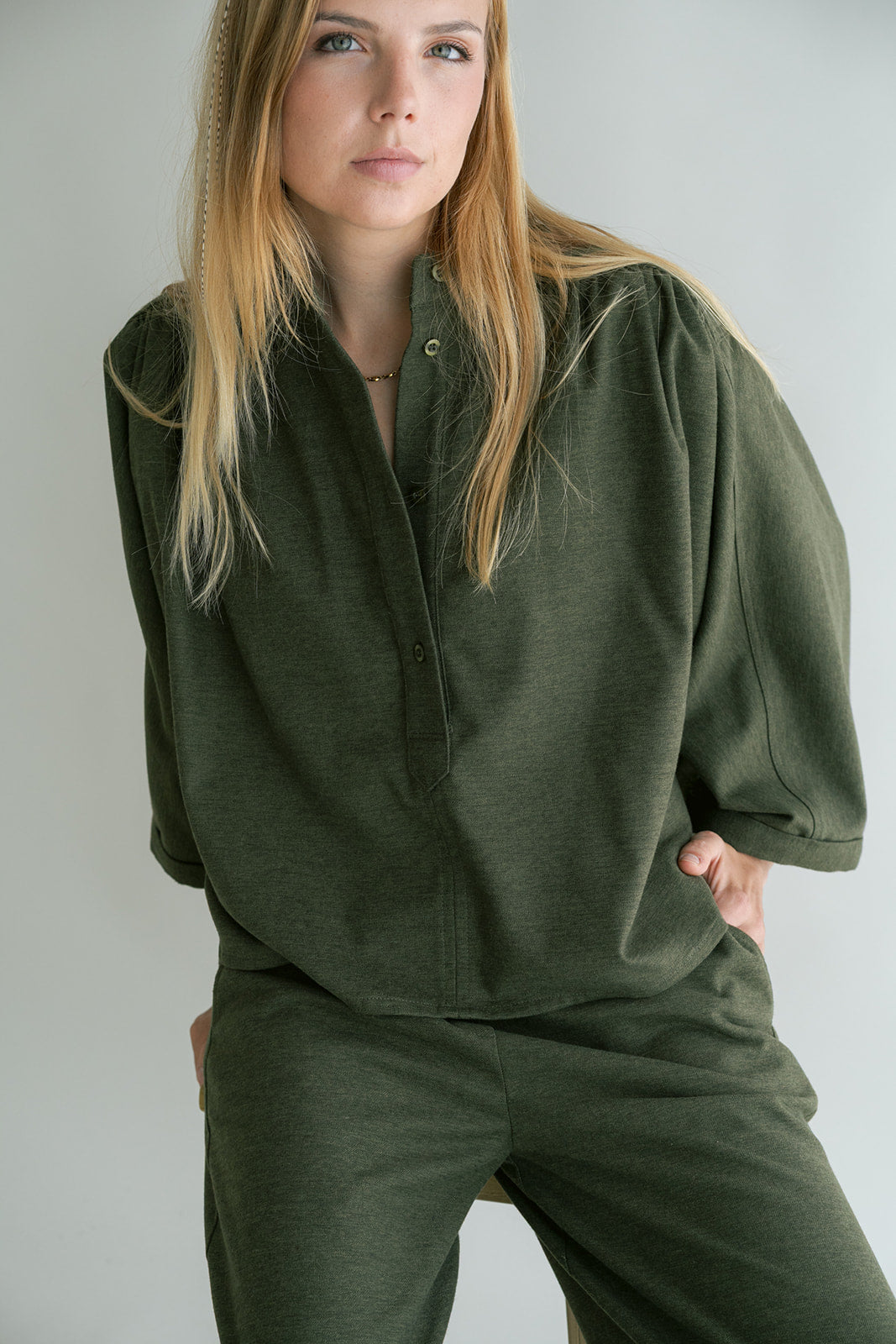 Maya Blouse Solid Green