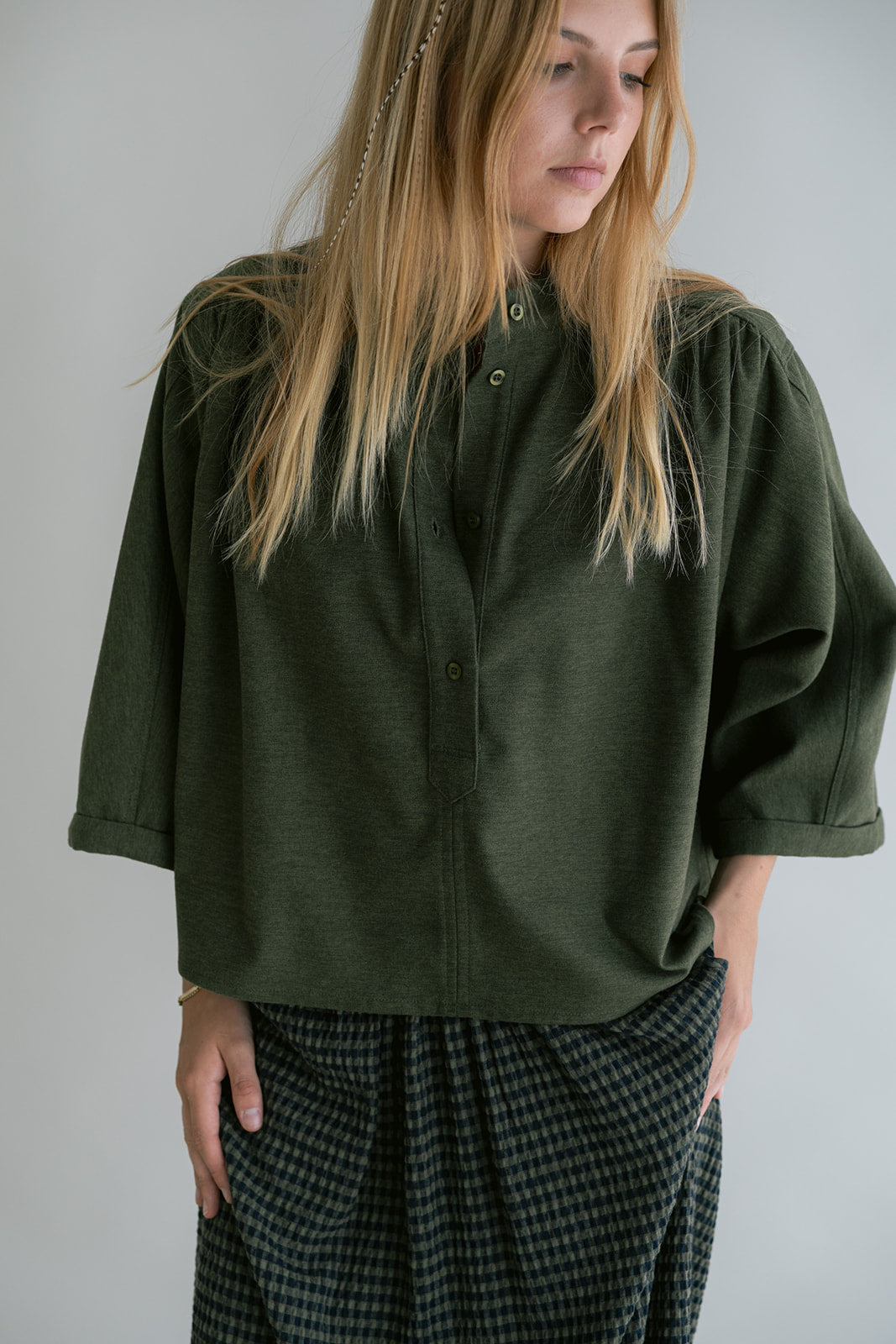 Maya Blouse Solid Green
