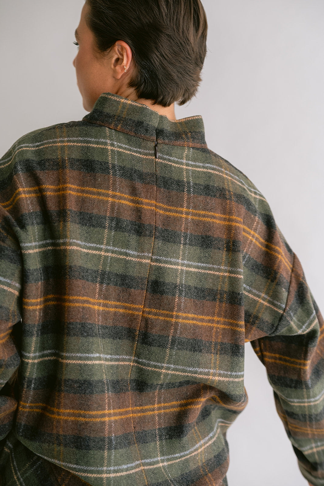 Merel Blouse Moss Green Check
