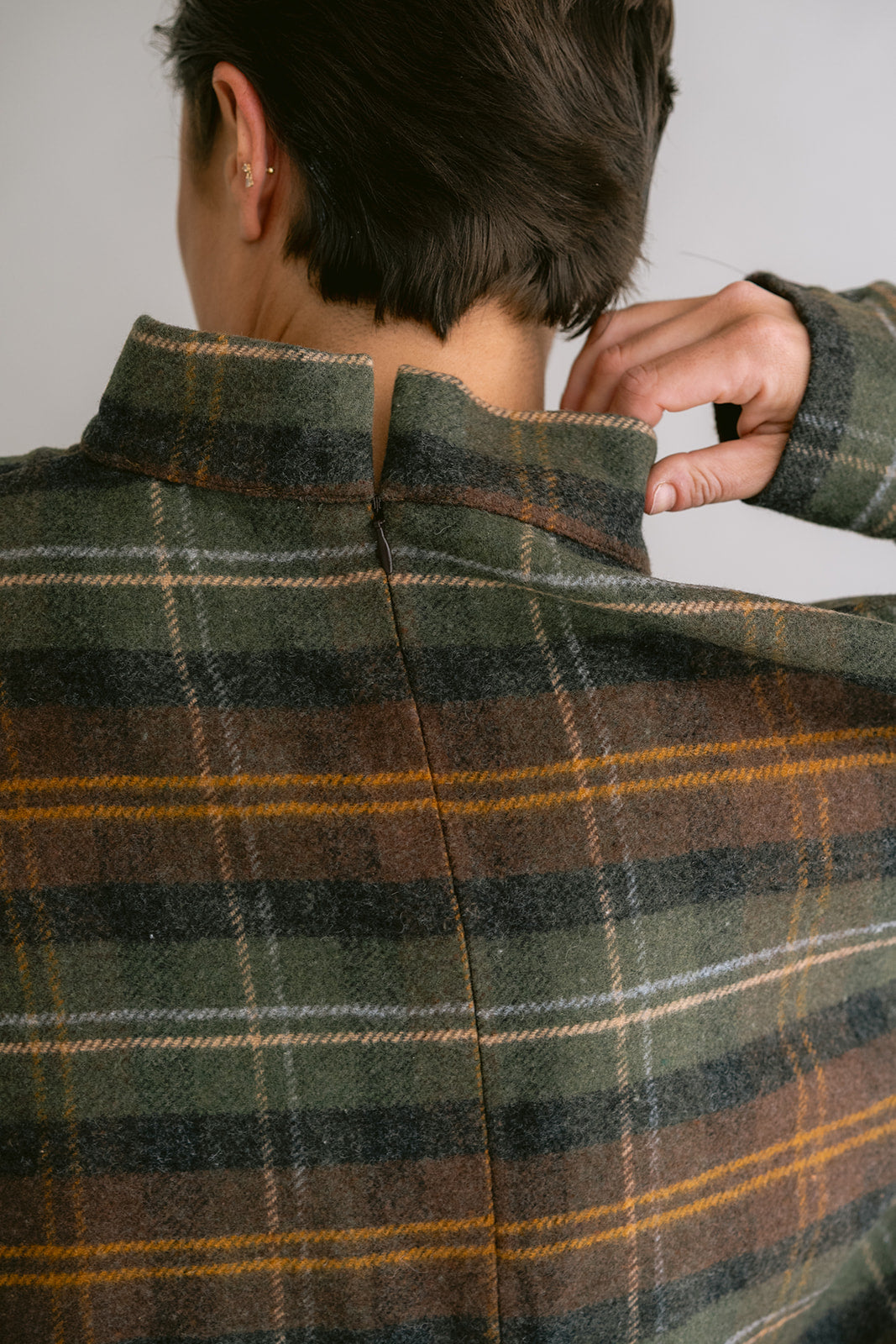 Merel Blouse Moss Green Check