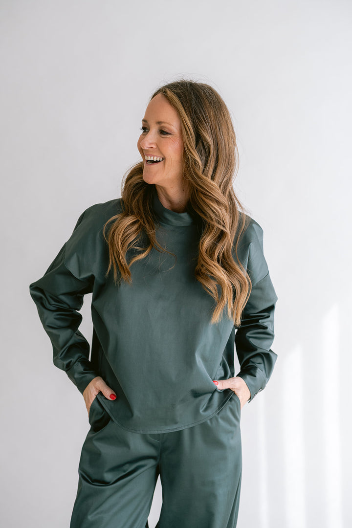 Merel Blouse Satin Sage Green
