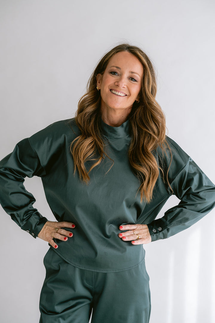 Merel Blouse Satin Sage Green