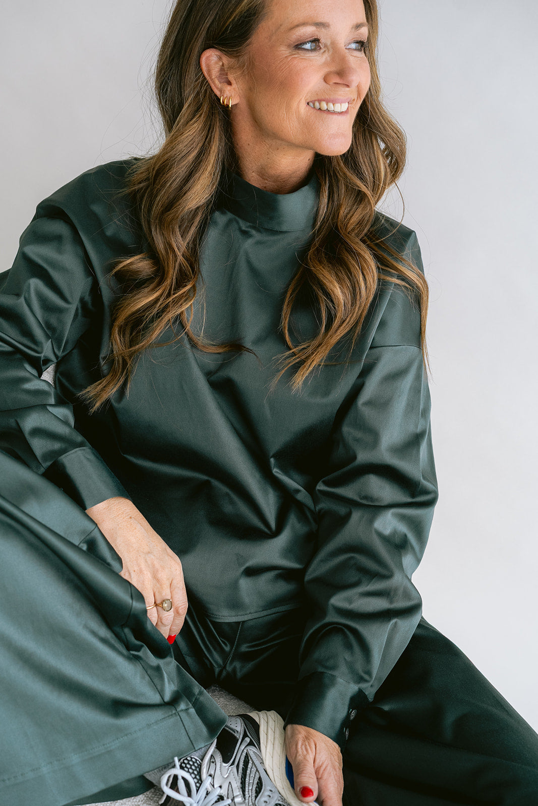 Merel Blouse Satin Sage Green