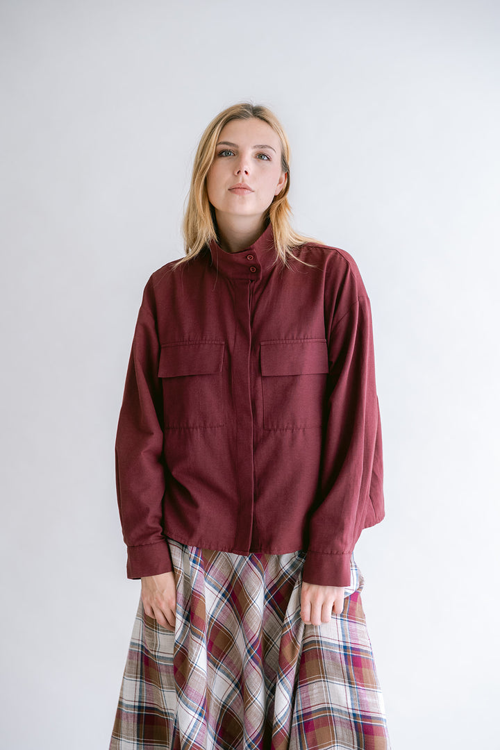 Miko Blouse Chambray Bordeaux