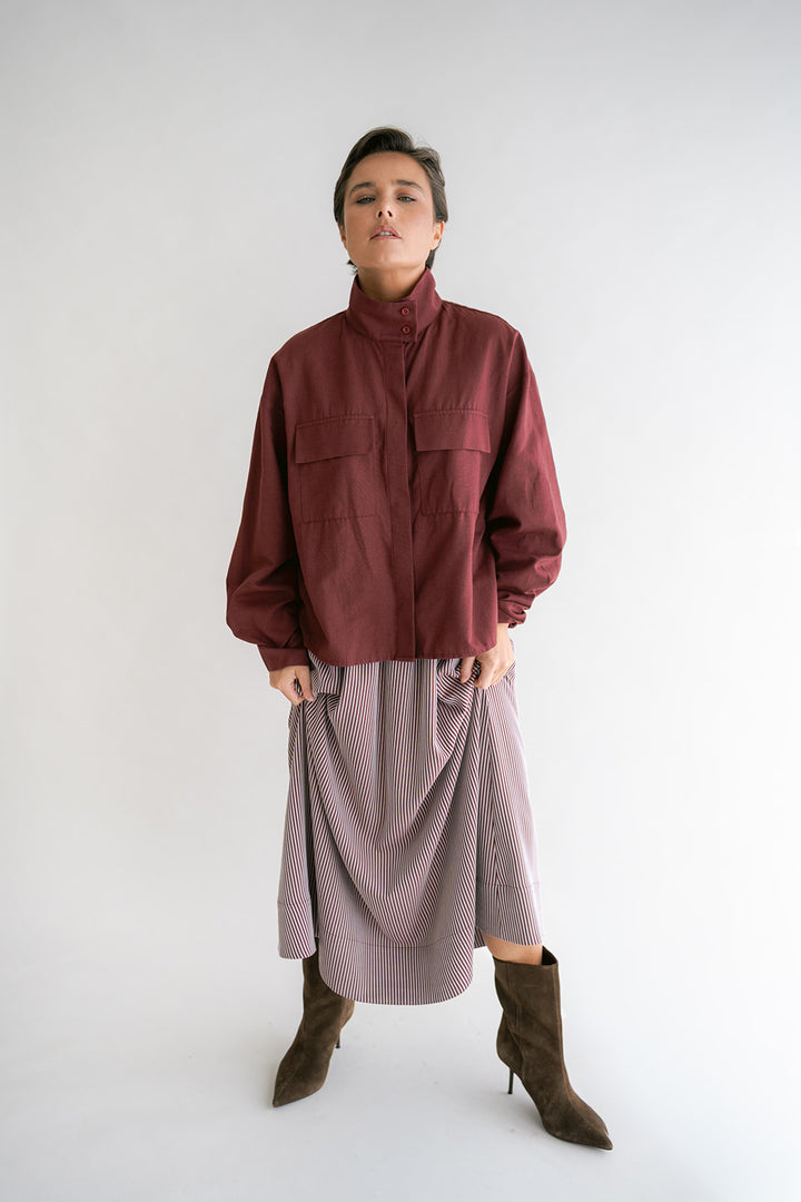 Miko Blouse Chambray Bordeaux