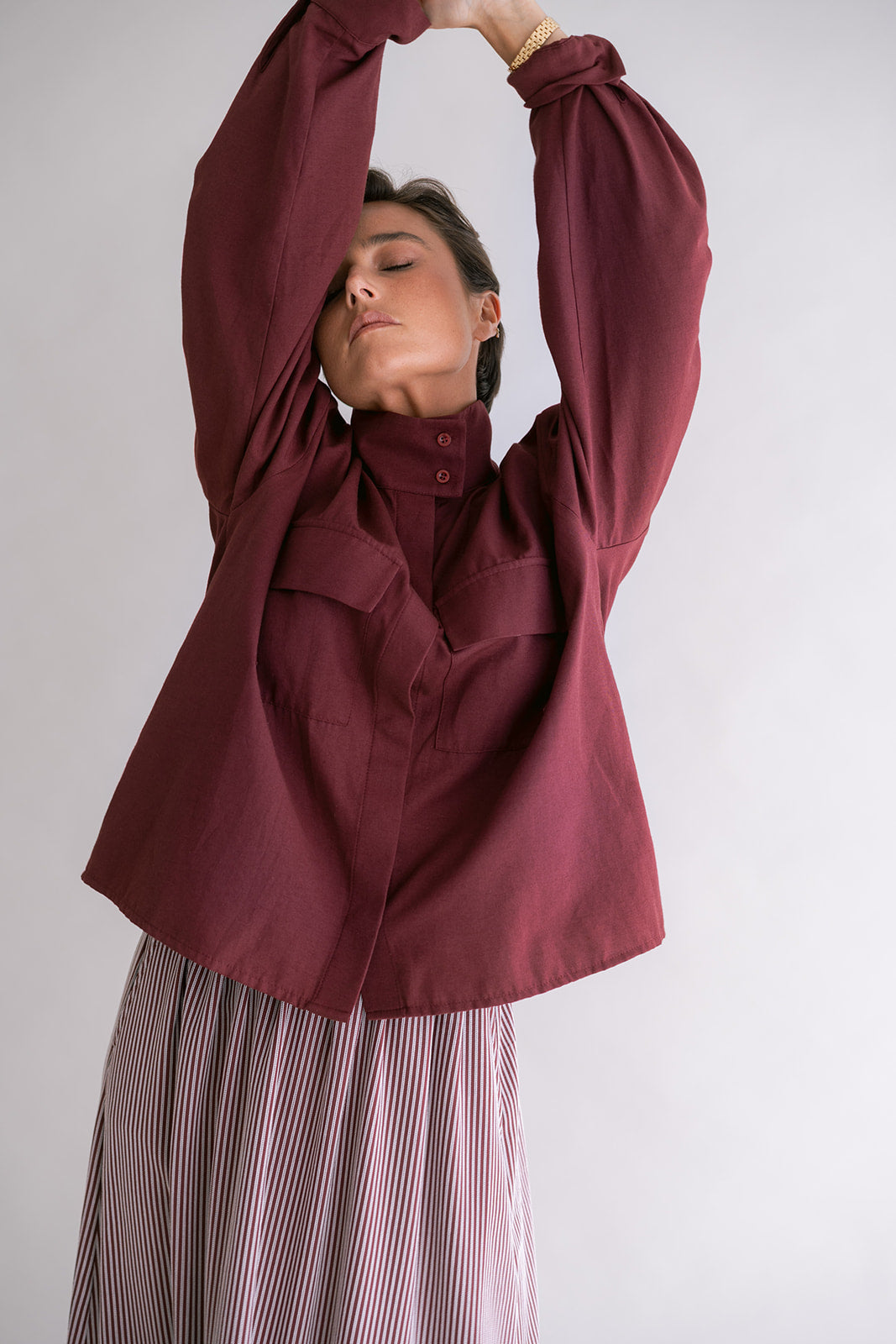 Miko Blouse Chambray Bordeaux