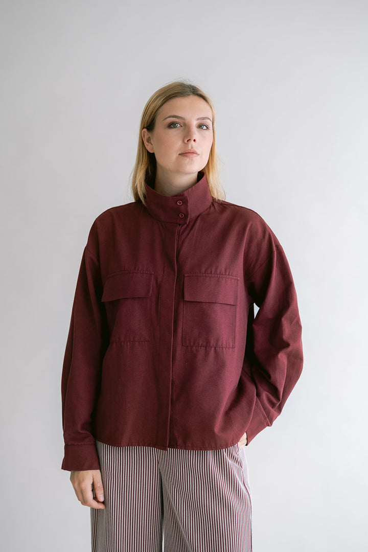 Miko Blouse Chambray Bordeaux