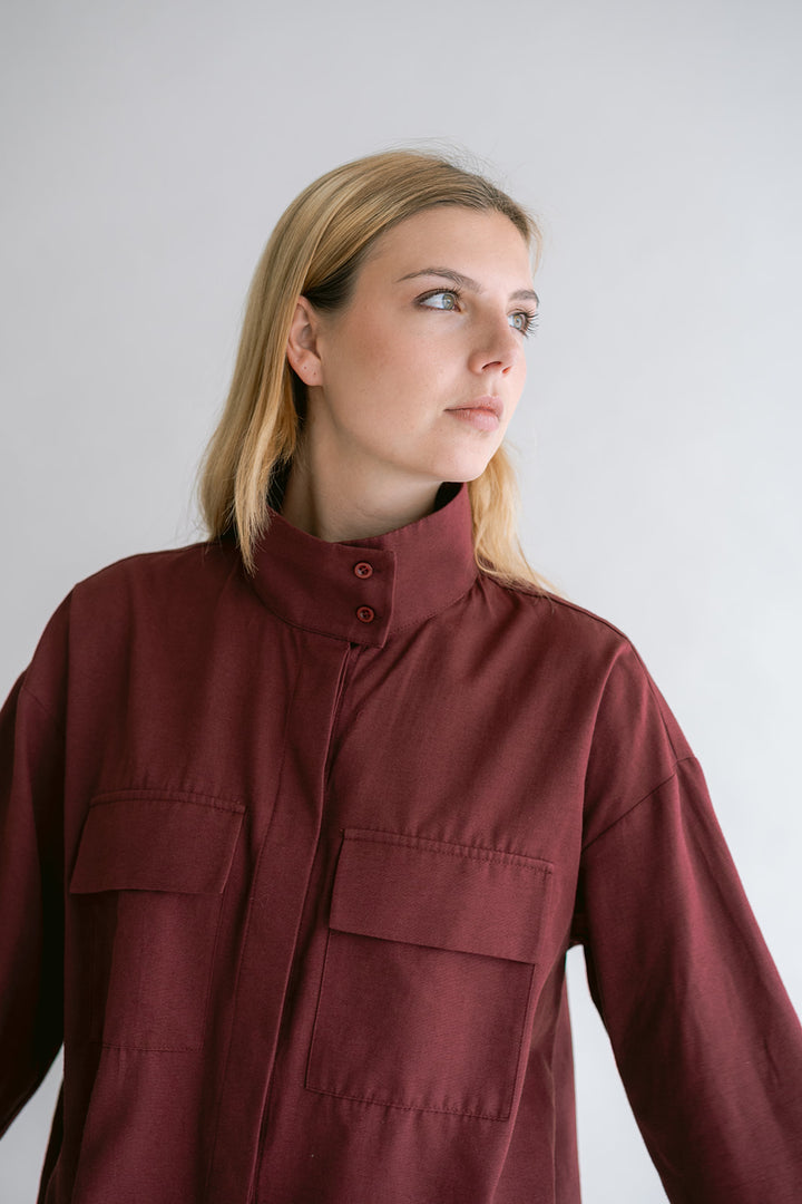 Miko Blouse Chambray Bordeaux