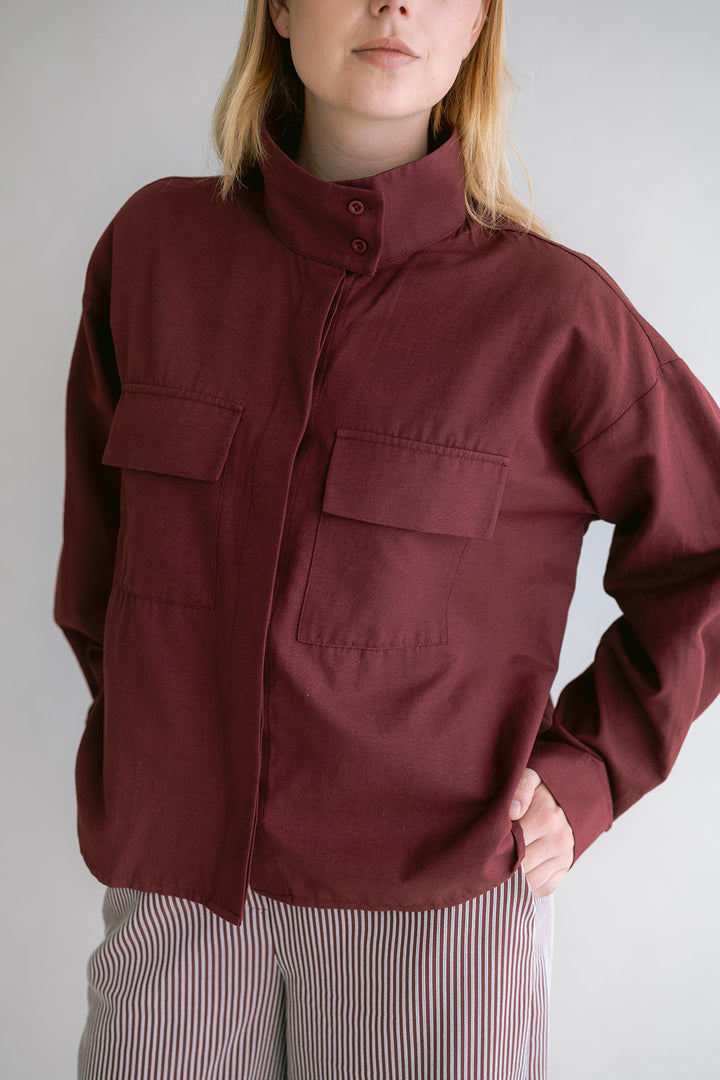 Miko Blouse Chambray Bordeaux