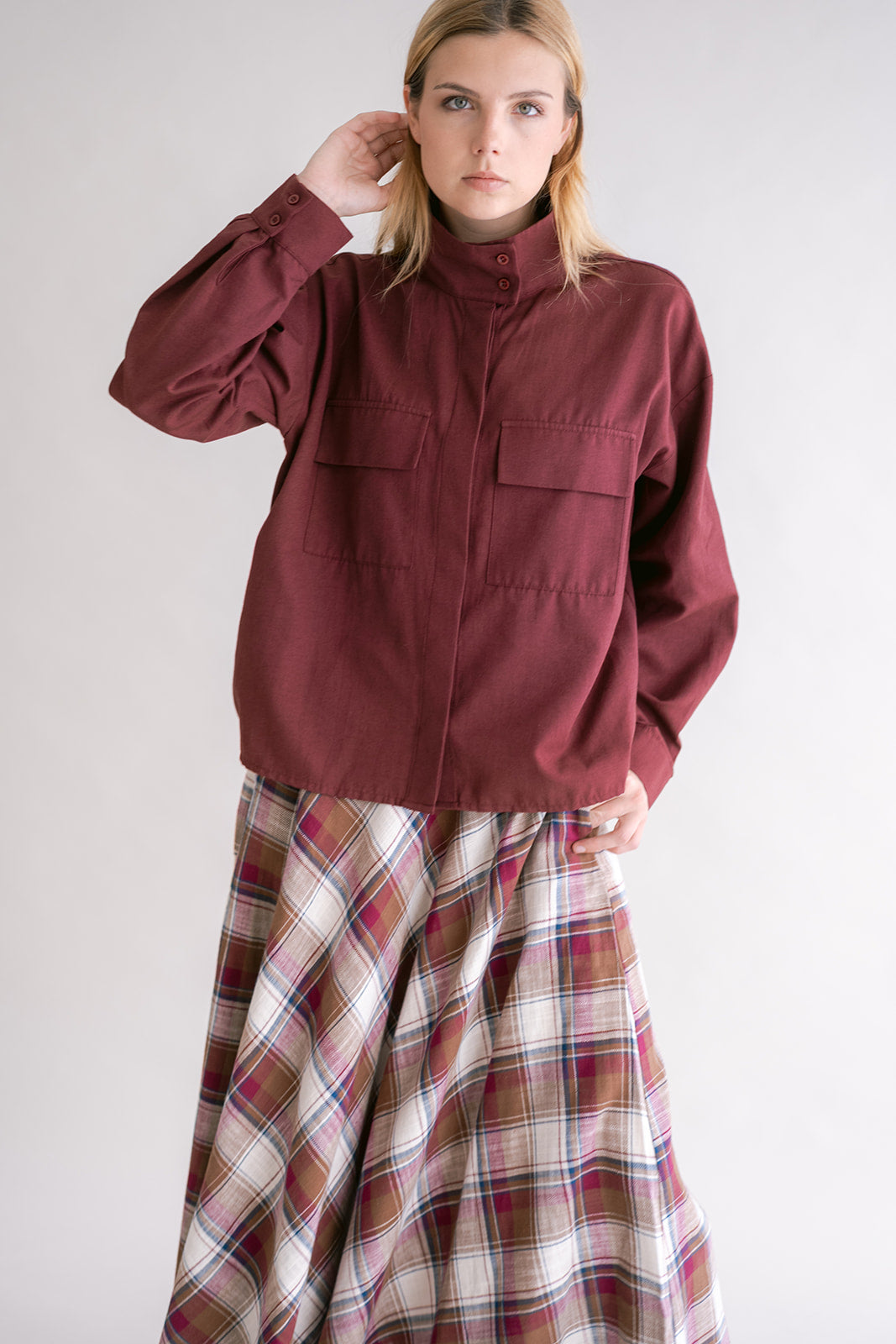 Miko Blouse Chambray Bordeaux