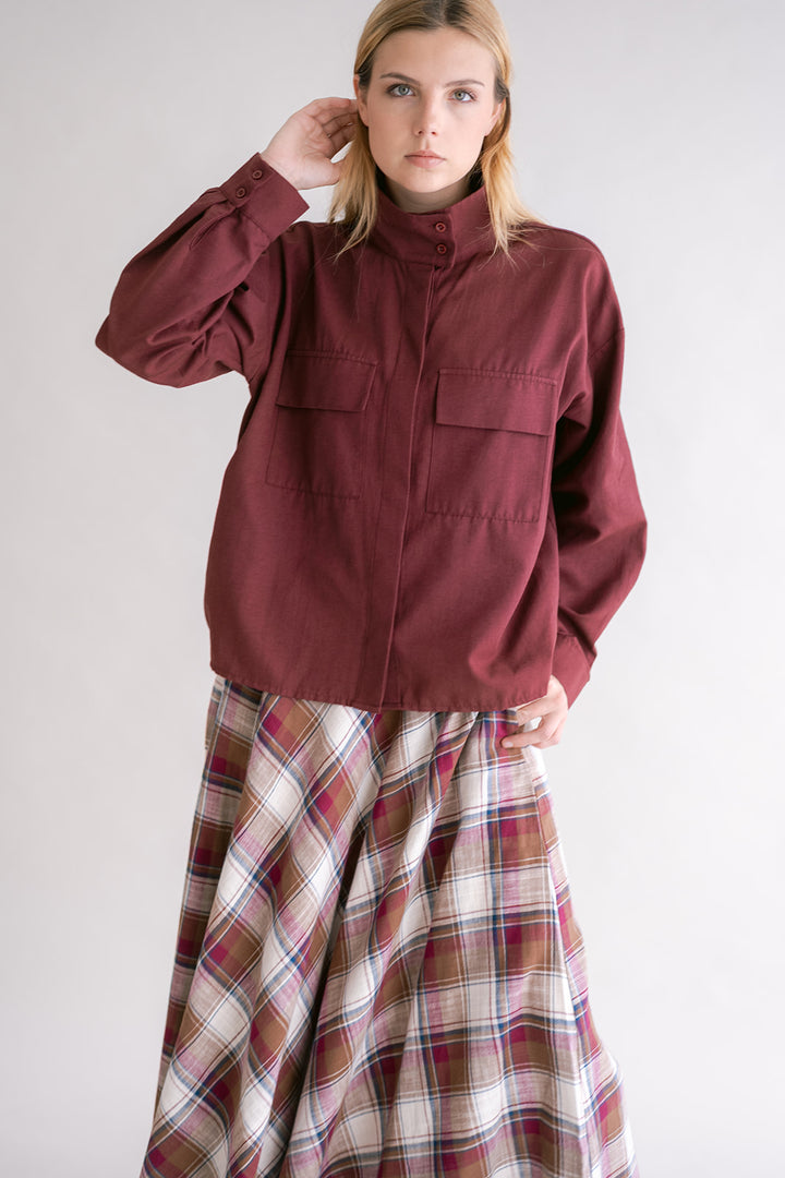 Miko Blouse Chambray Bordeaux