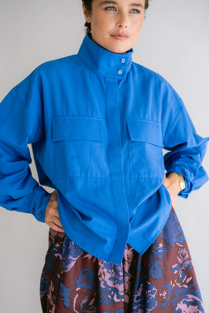 Miko Blouse Chambray Cobalt
