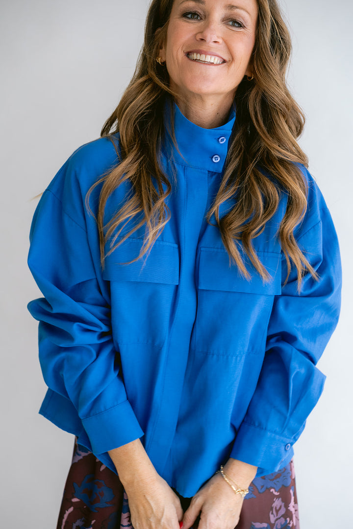 Miko Blouse Chambray Cobalt