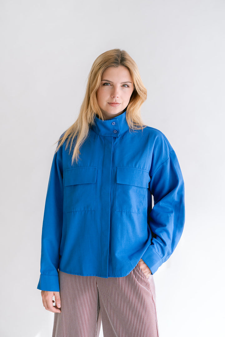 Miko Blouse Chambray Cobalt