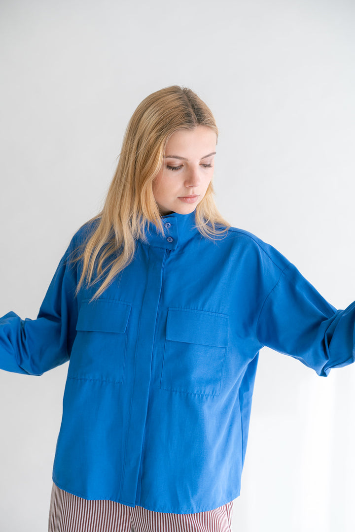 Miko Blouse Chambray Cobalt
