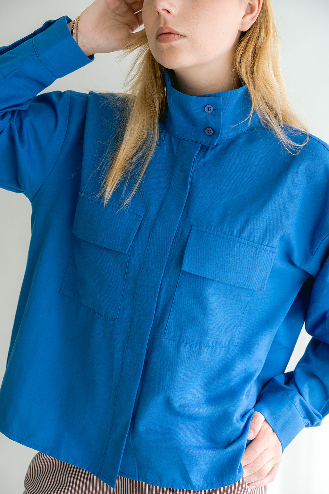 Miko Blouse Chambray Cobalt