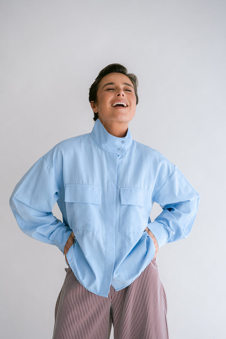 Miko Blouse Chambray Light Blue