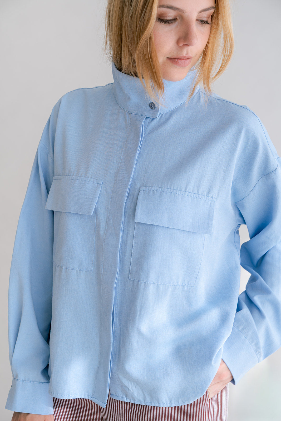 Miko Blouse Chambray Light Blue