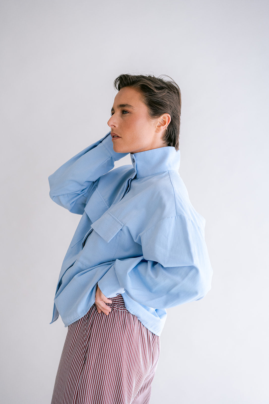 Miko Blouse Chambray Light Blue