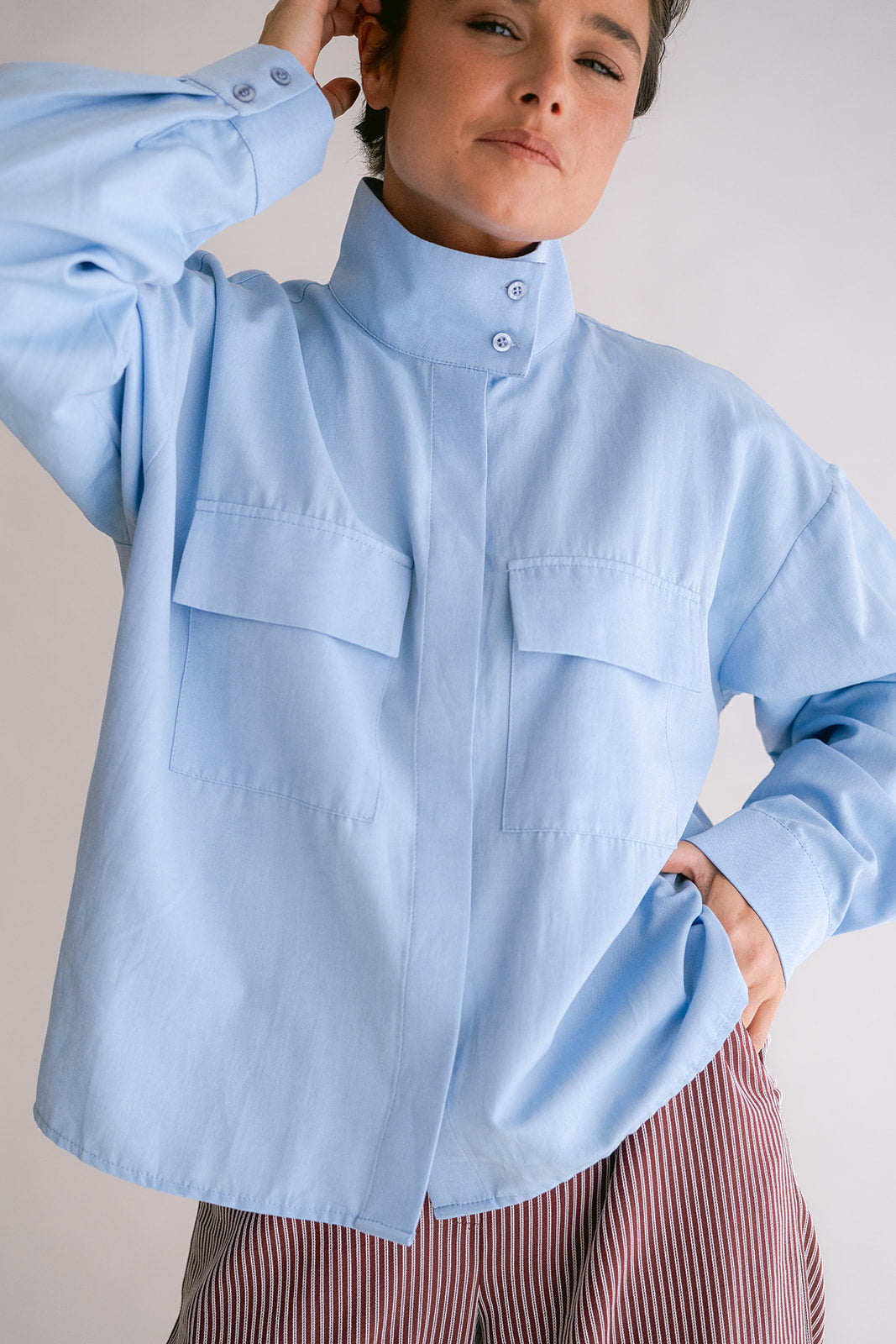 Miko Blouse Chambray Light Blue